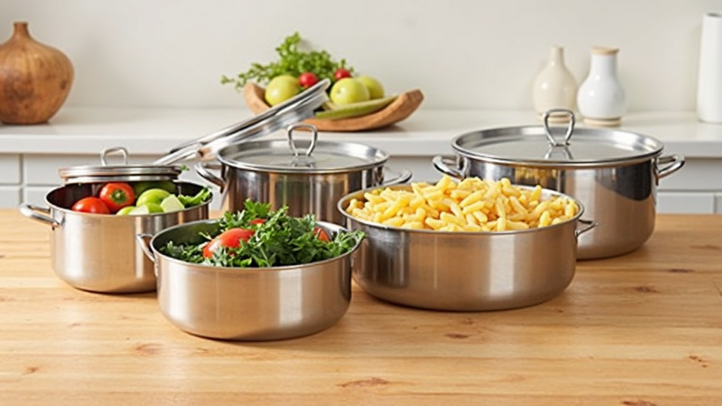 set of stainless steel food storage containers